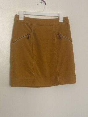 Women's Mustard FauxSuede A-Line Skirt